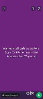 Wanted staff girls and boys