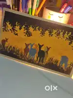 Golden hour dear handmade painting