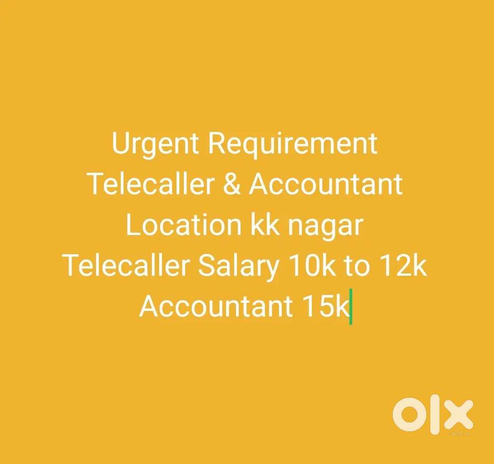 Urgent requirement tecaller and accountant