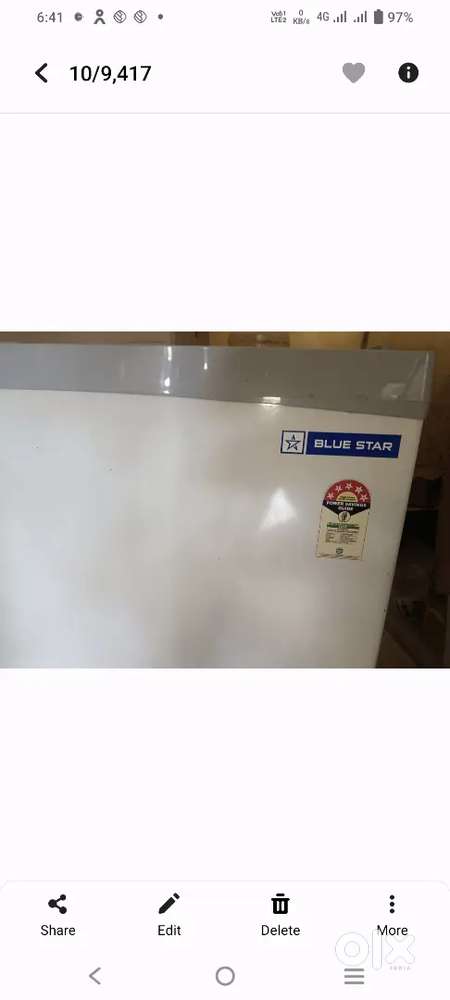 Blue star deep fridge 360 ltr 6month use