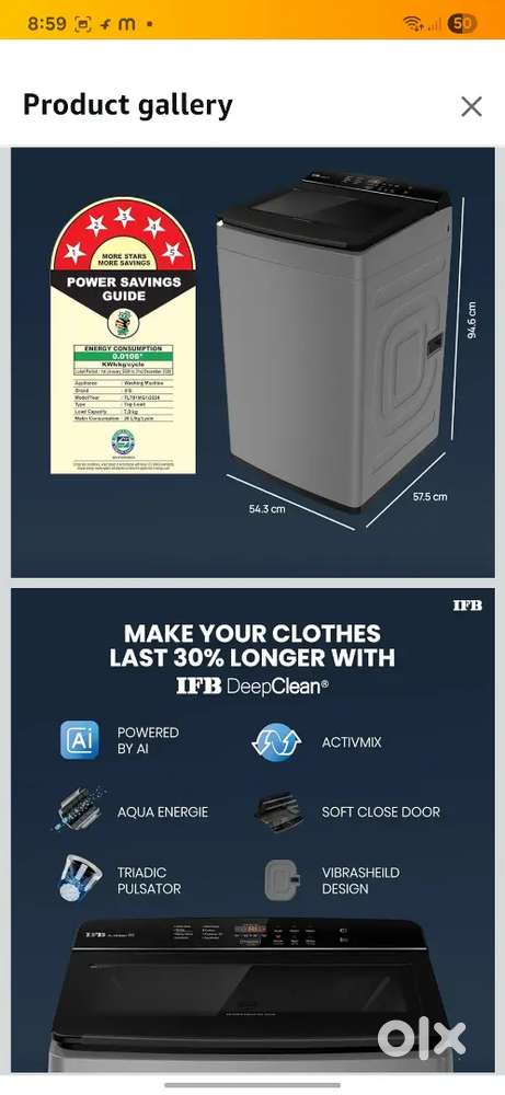 Washing machine IFB Top loaded