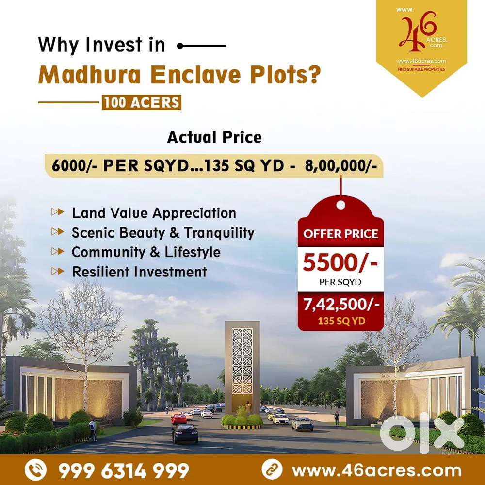 Actual price per SQY @ 6000/- 
135 SQY @ 8 LAKHS