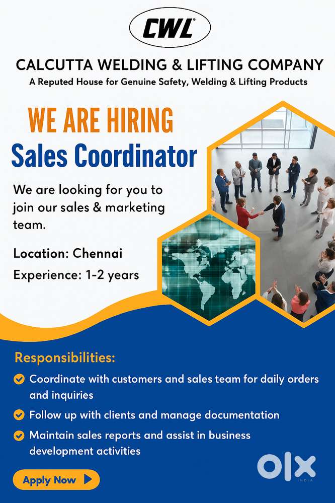 Sales Coordinator – Urgent Requirement
