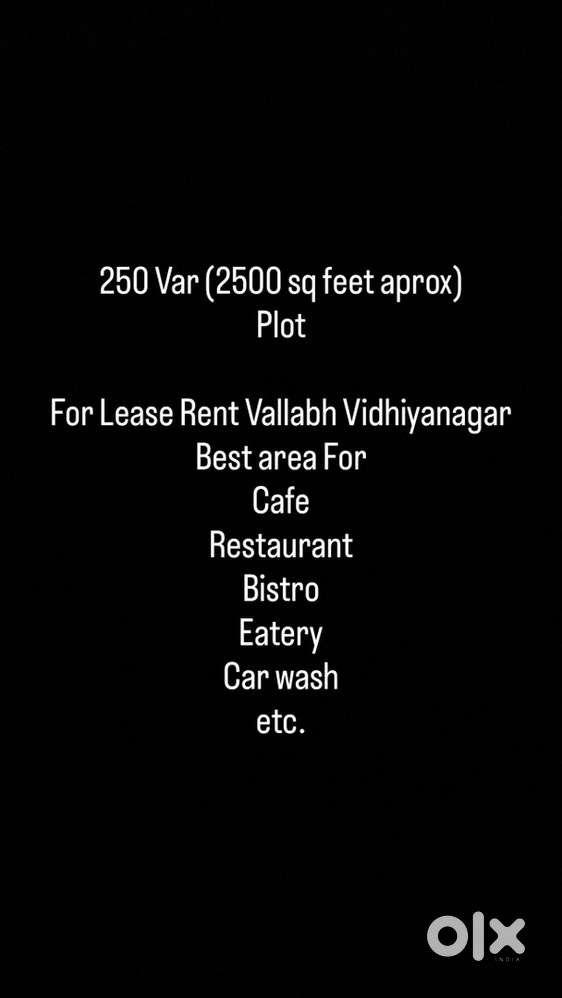 Empty Plot On Road for Rent Lease Vallabh Vidhyanagar.