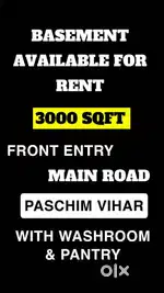 3000 SQFT BASEMENT AVAILABLE FOR RENT