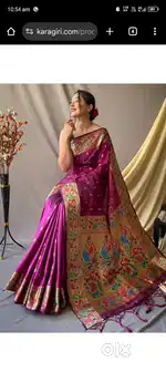 French Violet Paithani Saree