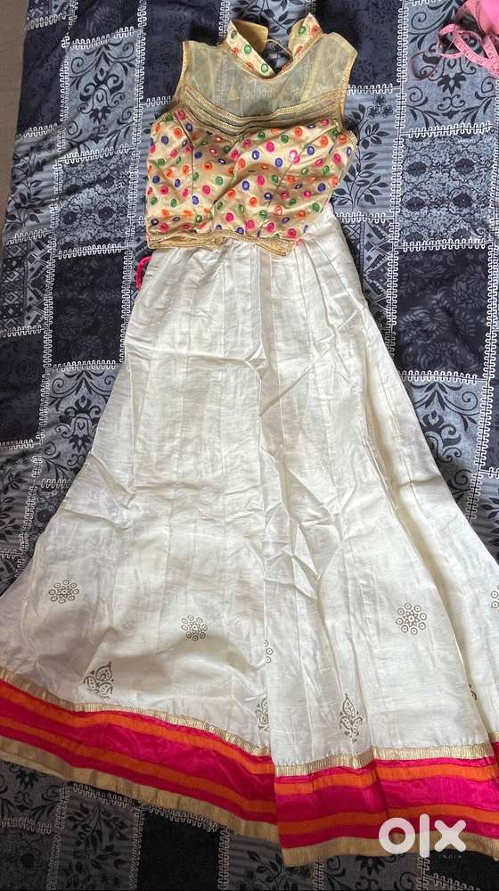 White and pink lehenga choli