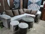 Brand New Sofa Set 7 seater (Columbia + Brown) 8.5 X 6.5 ft