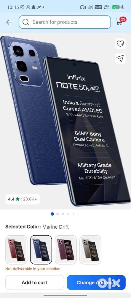 Infinix note 50s 8+8/256 3 month old condition A1