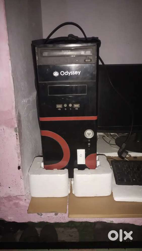 Computer PC with black and white printer