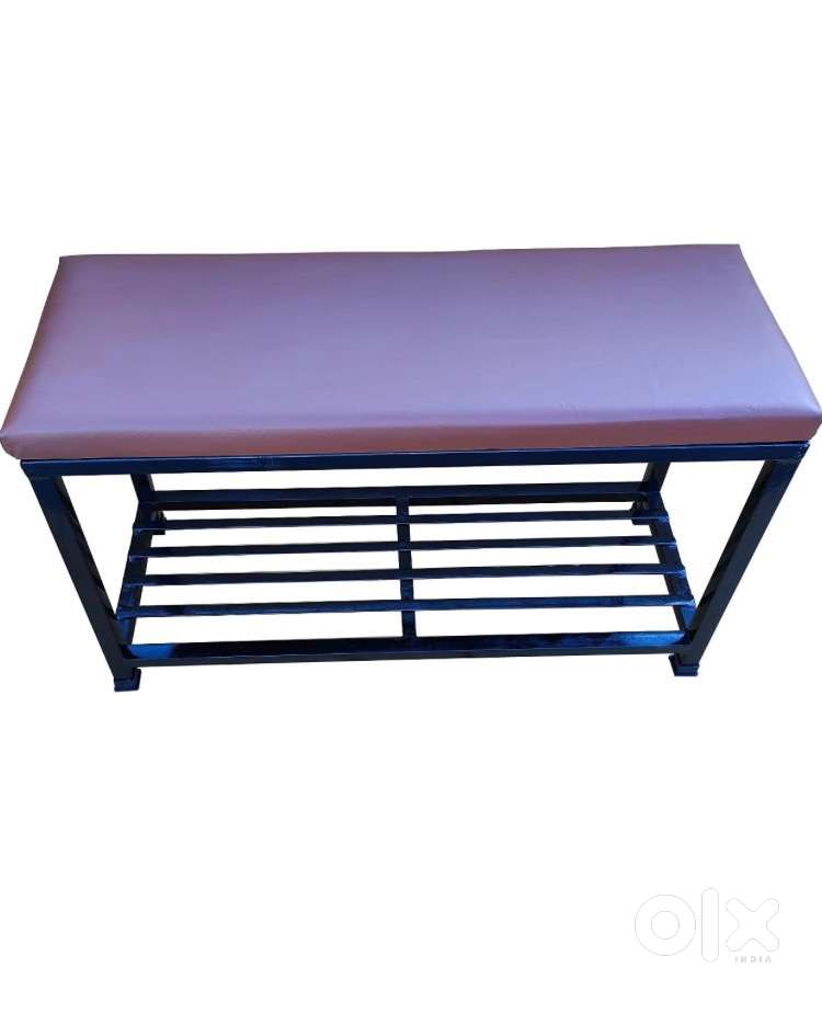 A-One Steels Sitting Bench With Cushion & Shoe Rack