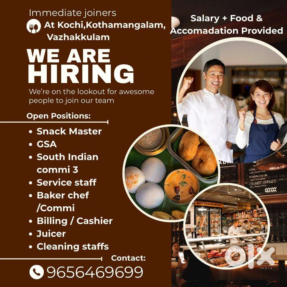 Restaurant & bakery jobs-URGENT HIRING