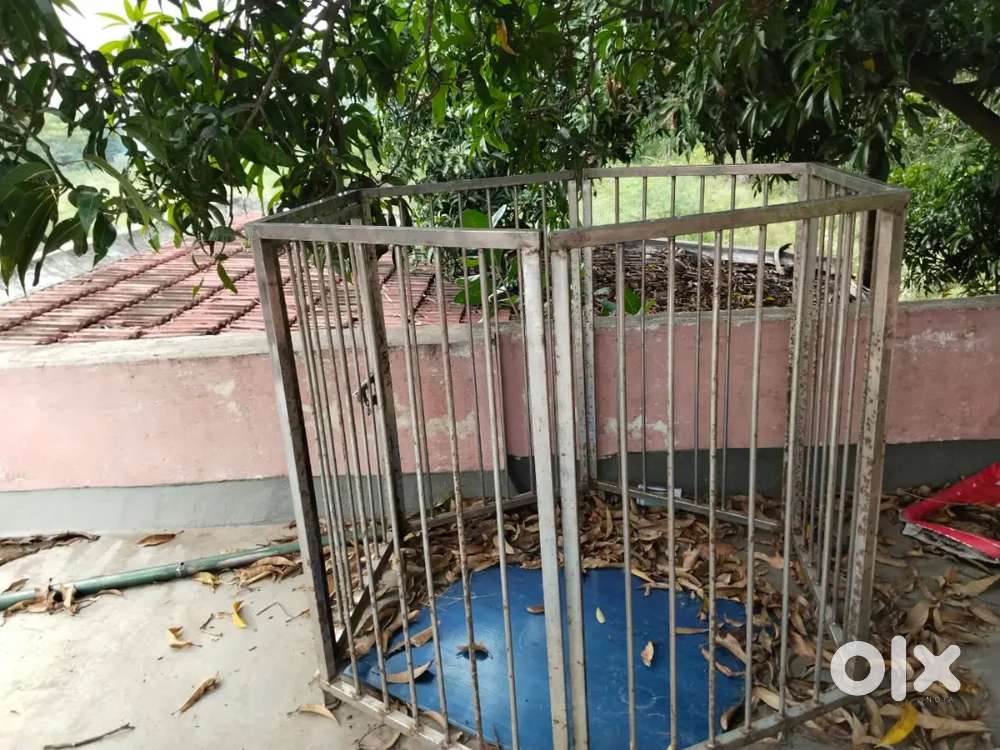 stainless-steel dog cage