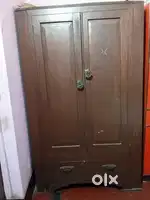 Two door wooden almirah with wardrobe and four shelves