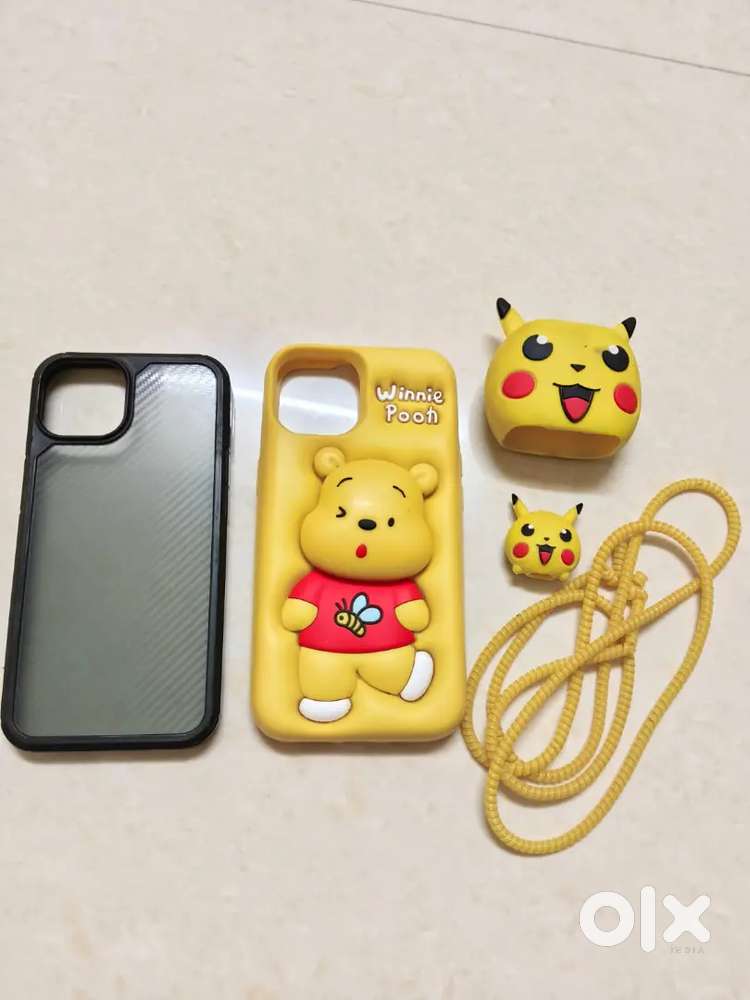 (Iphone 13) 2 mobile case, pokemon charger