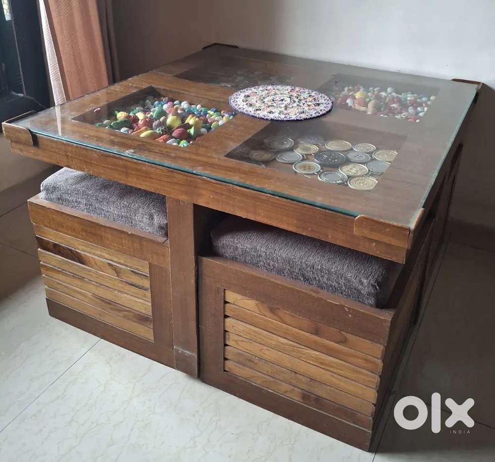 Center table with sitting box stool