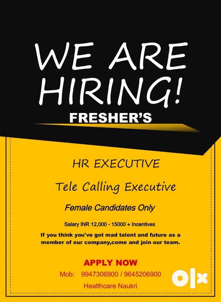 FEMALE HR EXECUTIVE REQUIRED