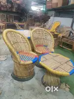 Bamboo 2 chairs and 1 table for garden hotel restaurant cafe balcony