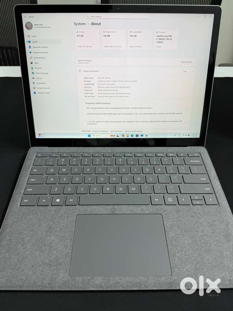 Microsoft surface laptop 3 i7 10th gen 16/512