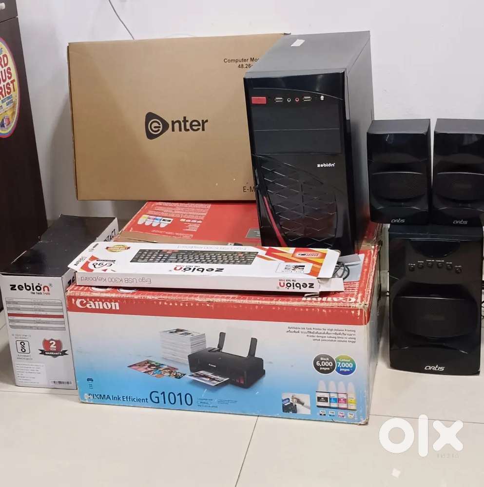 Full set up computer with printer with music system