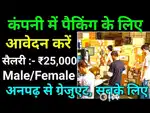 लखनऊ = गोदाम मे / पैिकंग / हैलपर/