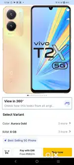 Vivo T2X  new mobile 6 months warranty..