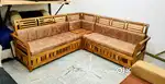 NEW KERALA WOODEN CORNER SOFA