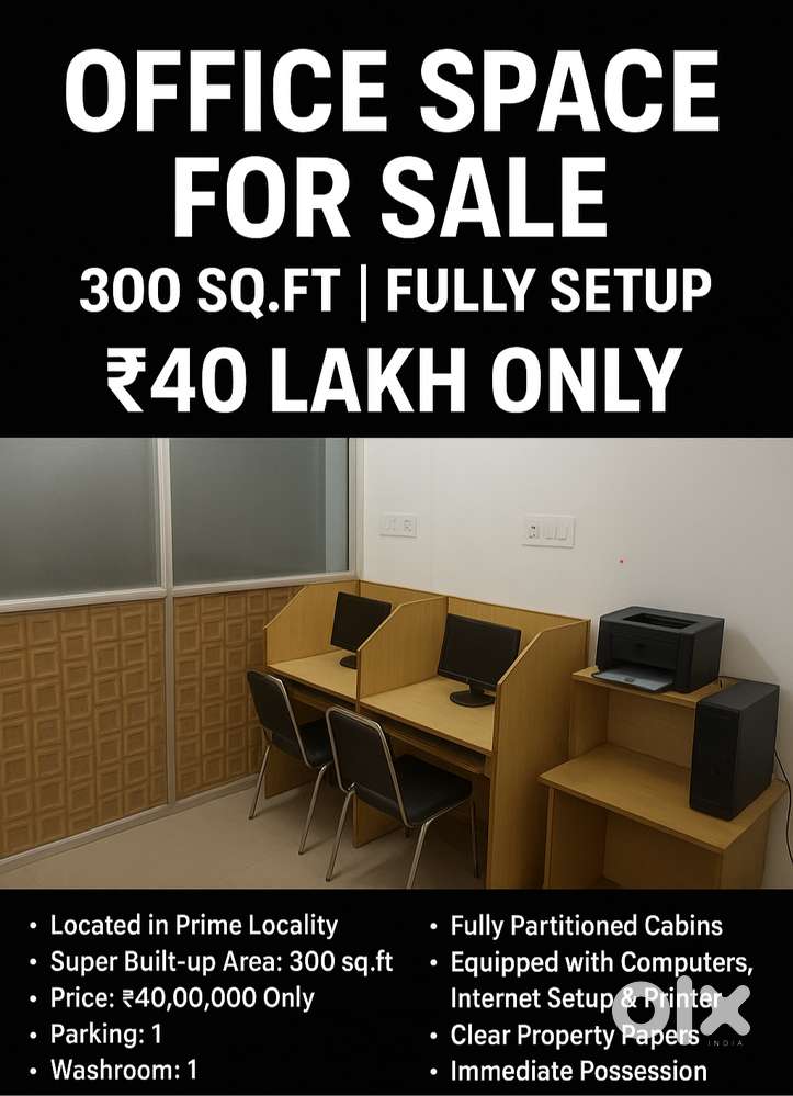 Office Space for Sale  [NEGOTIABLE] – Fully Setup  Prime Location