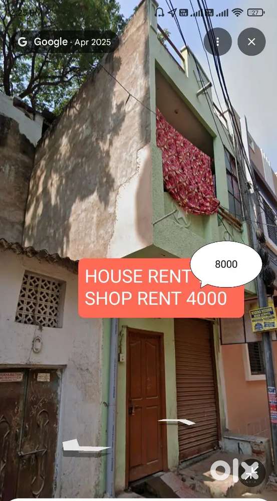 House for rent RS 8000 and shop 4000 in jahanuma