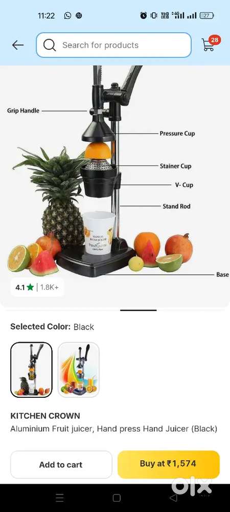Hand juice machine