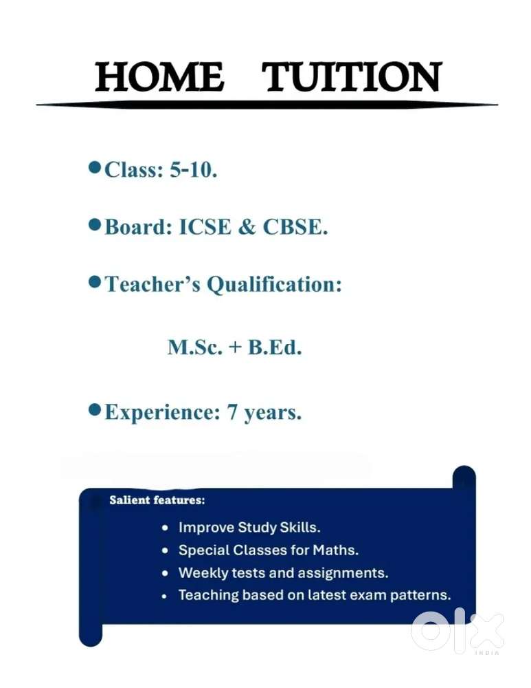 Home tutor for your children.