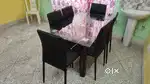 4 Seater Glass Dining Table with 6 chairs