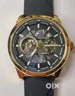Tommy Hilfiger Automatic Gold and Silver Open Heart Second hand watch