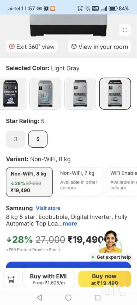 SAMSUNG FULLY AUTOMATIC WASHING MACHINE