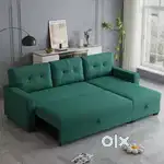 Lucia L-Shaped Sofa Cum Bed with Storage  4-Seater Folding Sofa for