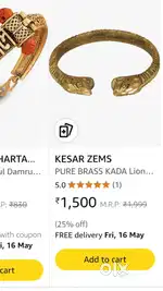 Pure brass KADA lion faced