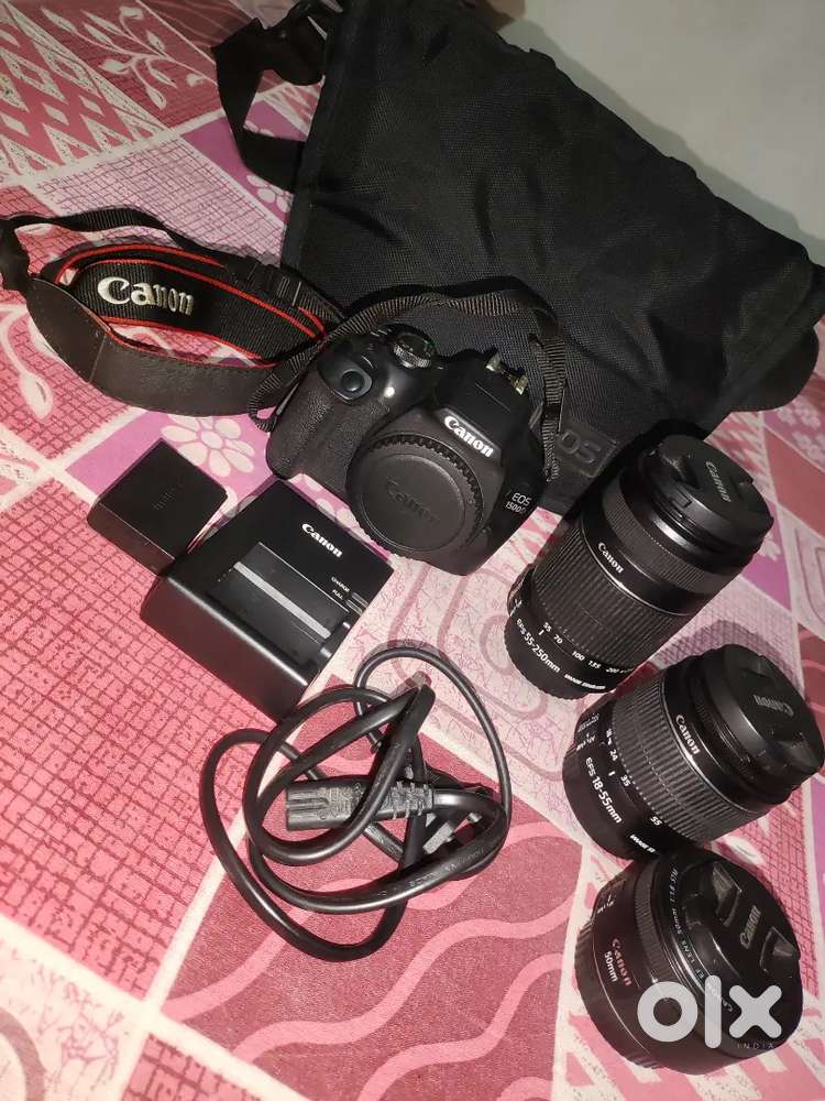 Canon EOS 1500D with 3 Lens (Basic+Zoom+Prime) & All accessories