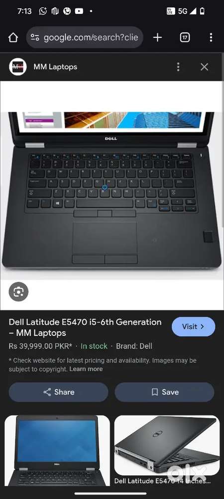 Laptop dell latitude 5470core i5
