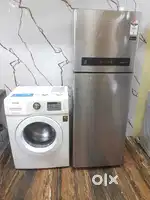 Whirlpool double door refrigerator and Samsung front load washing mach