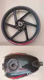 Petrol tank and alloy wheel