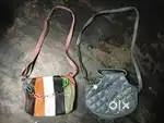 Women sling bags & cz earrings