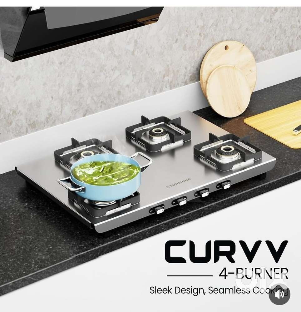 Brand New Sunshine Stainless Steel Heavy Jointless 4BR Stove MRP-25000