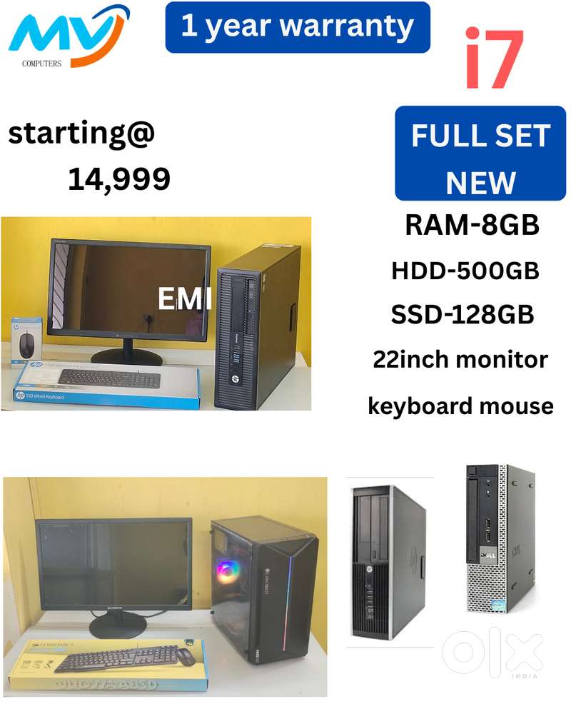Monitor  Keyboard Mouse  New Full Set  1 - Year Warranty