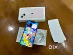 Apple iphone 13 ( 4gb + 128gb) 100% battery box data cable adopter avl