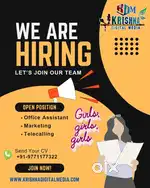 Need a girl staff & Marketing boy in Laheriasarai for office Works.