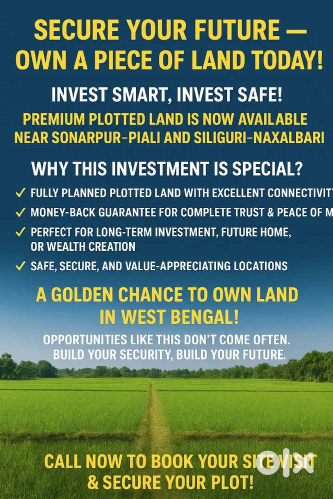 Plotted LAND available for sale near Kolkata Sonarpur & Siliguri