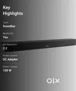 Mivi fort s100 sound bar with inbuilt sub woofer