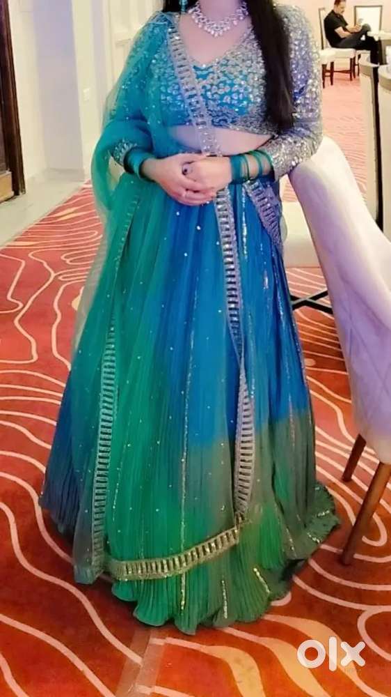 Light green designer lehnga