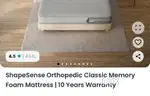 Wakefit ShapeSense Orthopedic Memory Foam Mattress In Warranty