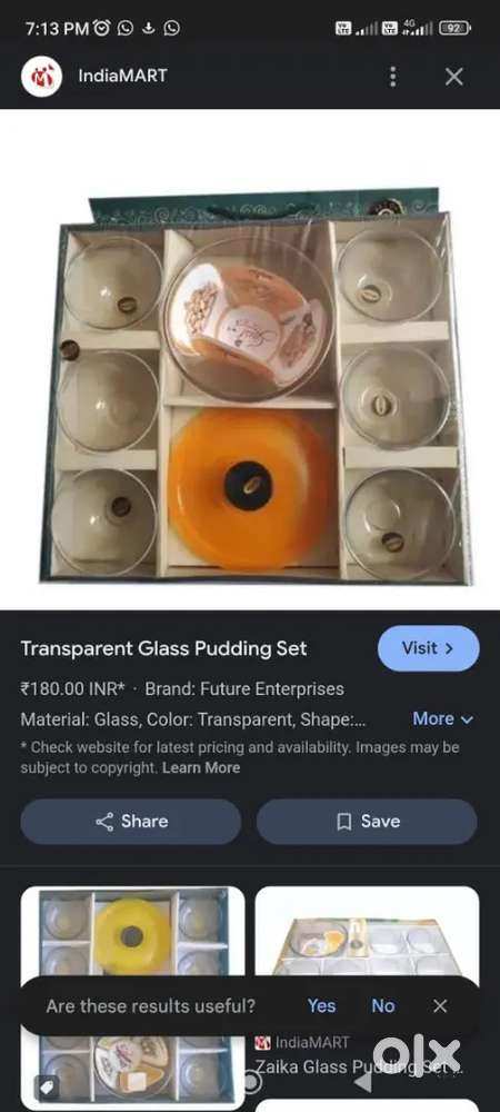 8pcs transparent glass pudding set